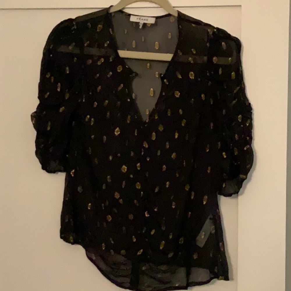 Frame black & gold blouse